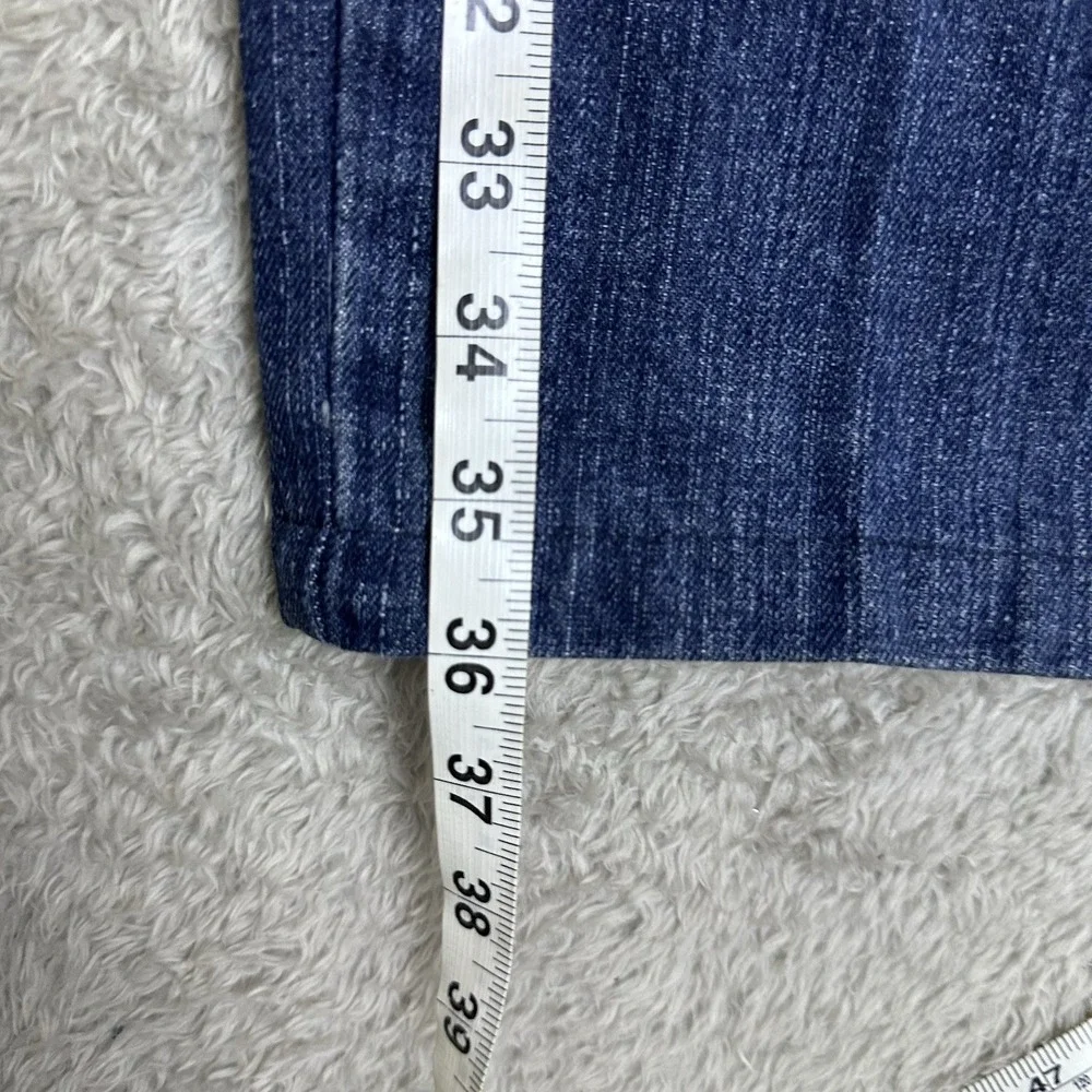 Mens‎ 36x26 Straight Leg Jeans Dark Wash Streetwear Embroidered Crest Cotton